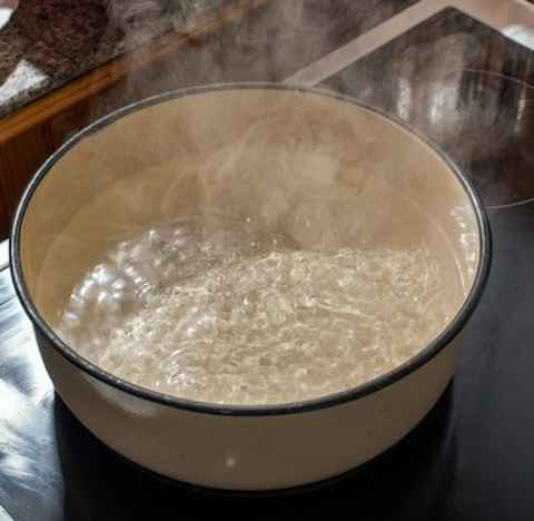 boiling or evaporation of water in vessel