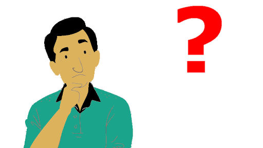 thinking man animated with a question mark 