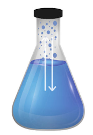 flask with water showing vaporization phenomenon